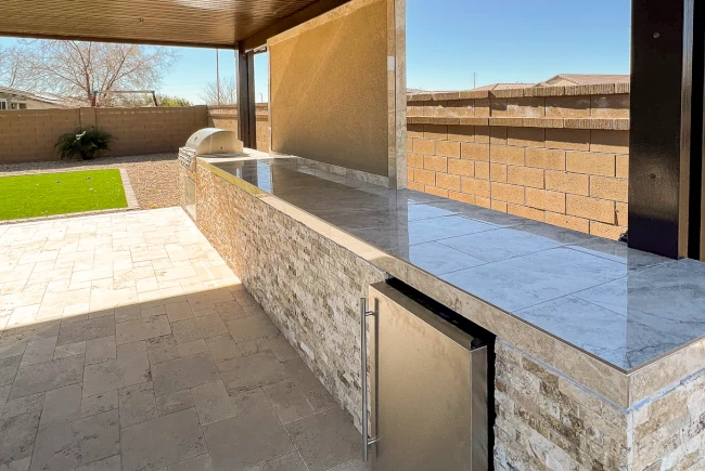 outdoor kitchen installation countertop
