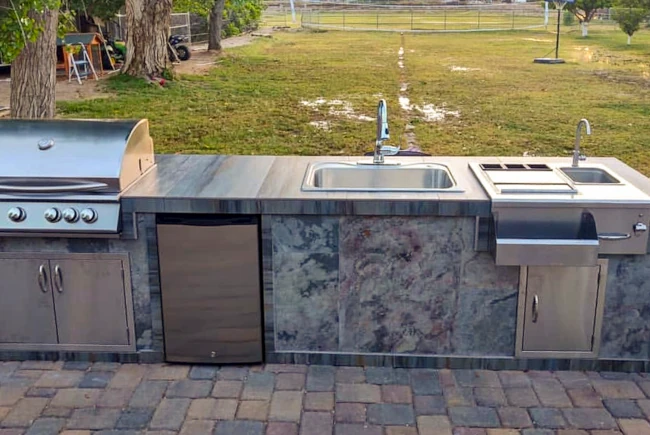 outdoor kitchen sink installation